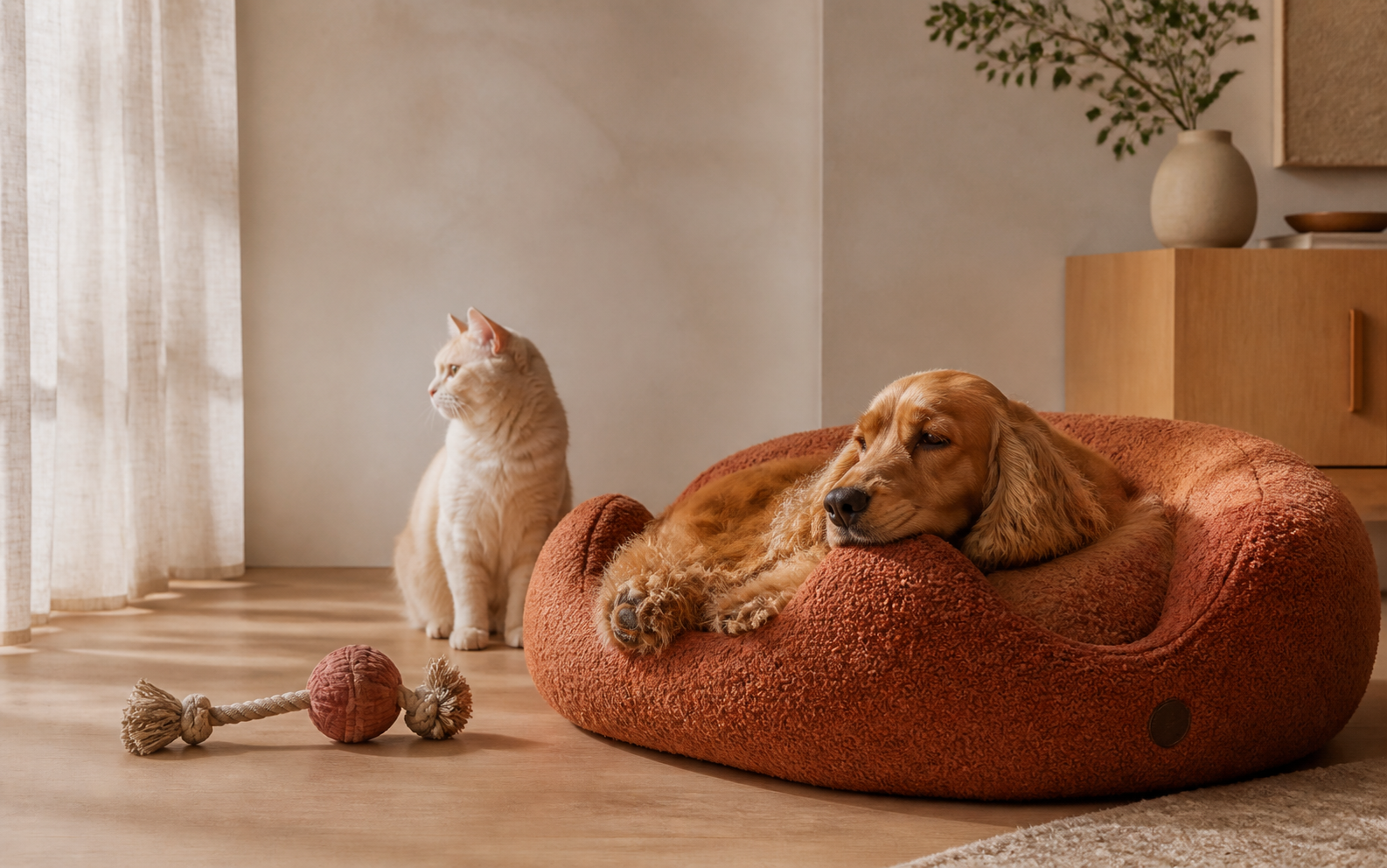 Пес у лежанці SWEET PET та кіт